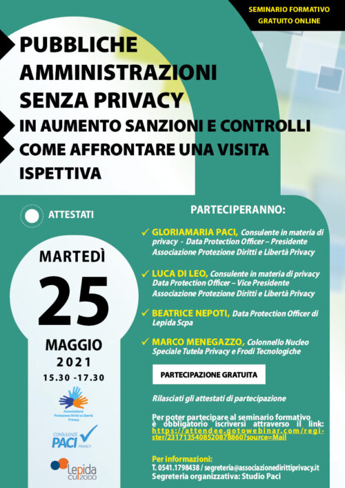 PUBBLICHE AMMINISTRAZIONI SENZA PRIVACY